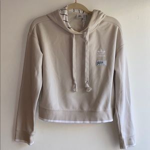 Adidas Originals Cropped Hoodie - cream / white